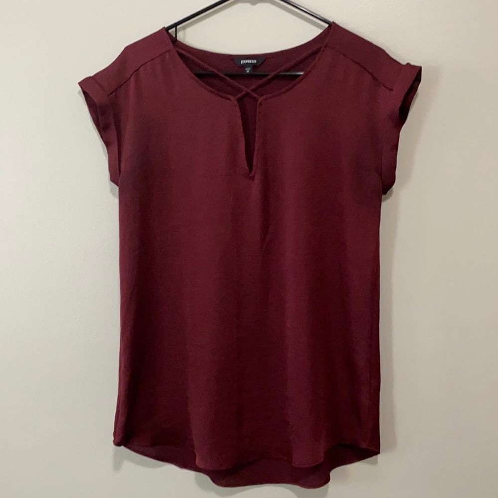 Express burgundy blouse